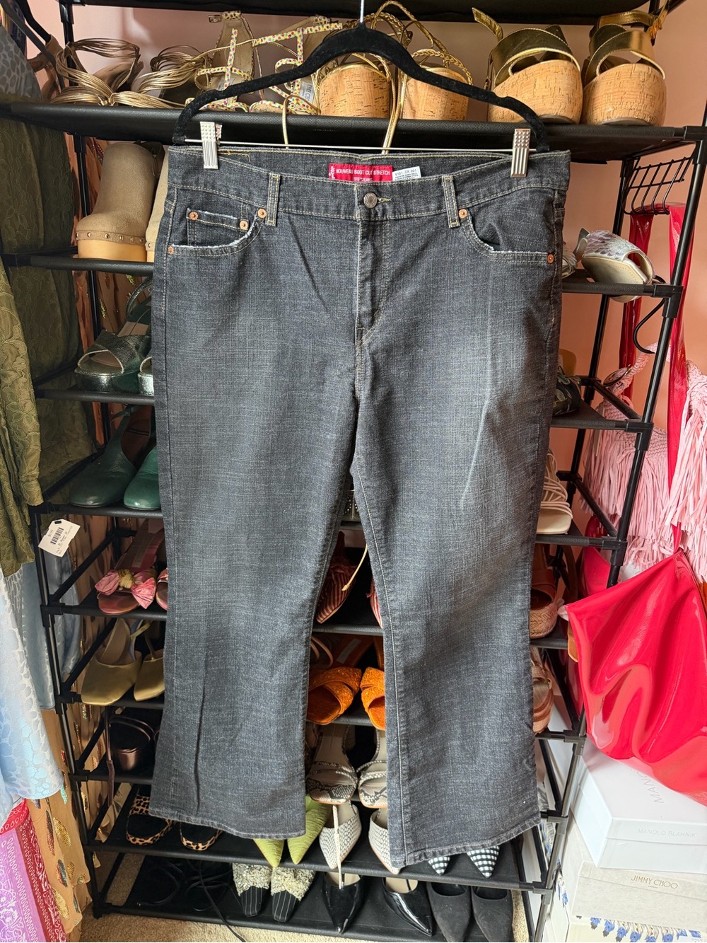 Levi's Dark Gray Cropped Straight Jeans